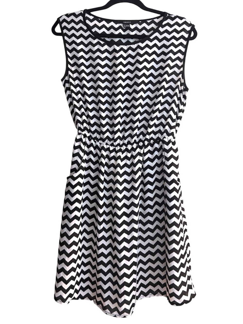 Forever 21 Black and White Chevron Dress